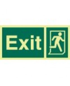 Fire Exit Right Sign-Photoluminscent 